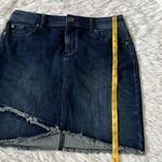 INC  Women’s Fray Trim denim Skirt in Dark Indigo size 8 Photo 3