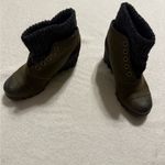 Sorel Women’s Joanie Sweater Wedge Ankle Winter Boots Green Size 10 Photo 3