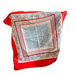 Vintage Danson Maxwell Red White Blue Floral Square Scarf 70s Retro Photo 1