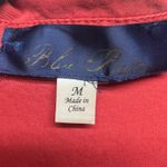 Blue Rain Short Sleeve Button Down Women's Shirt Red Orange Dress Size Medium Photo 1