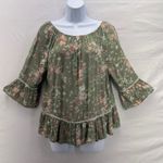 Democracy  Floral Boho Blouse Green Small‎ Photo 1