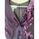 Jones New York Cap Sleeve Silk Blend Knotted Front Midi Dress Purple Women's 6P Photo 3