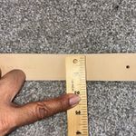 Liz Claiborne VTG Women Ivory Leather Fashion Belt Sz S Gold Octagon Buckle Chic Photo 6