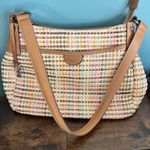 Fossil Tan Multi Color Basket Weave Shoulder Bag Purse Early 2000 Y2K Photo 0