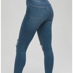 Good American  Good Waist Distressed Raw Hem Cropped Skinny Medium Wash Size 2/26 Photo 1