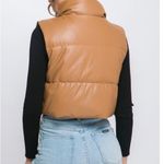 Tan Puffer Vest for Women Size XS Photo 3
