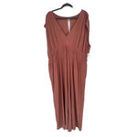 Old Navy Waist-Defined Wide-Leg Jumpsuit Size XXL Warm Taupe V Neck Cap Sleeve Photo 1