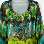 Multiples  Multi Color Beaded Blouse Size Large Photo 3