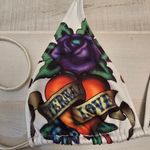 Ed Hardy {M} String Bikini Set White Eternal Love Photo 4