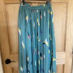 Bohme  Teal pleated Skirt with Colorful Abstract Design Photo 2