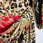 Thalia Sodi  Animal Print Baroque Chain Ruched Dress Size M Photo 3