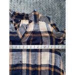 Free People Tunic Top Boho Plaid Hi Low Ruffle Hem V Neck Shirt Size M Photo 6