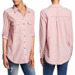 Free People  Long Sleeve Button Front Last Chance Chambray Shirt Size Small S Photo 17
