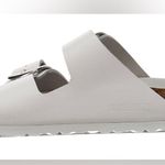 Birkenstock | Arizona Women’s White Leather Big Buckles Slide Sandals Size 39 (… Photo 4