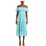 T Tahari  Eyelet Midi Dress Size Medium‎ Photo 1