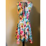 Kensie  Floral pink blue Tie Fit Flare Dress 6 boho fairy whimsi romantic Y2K Photo 1