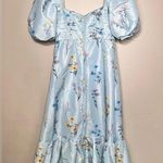 Self Portrait NWOT Self-Portrait Watercolor Taffeta Blue Puff Sleeve Floral Midi Dress Size 6 Photo 6