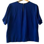 ALC Frank A.L.C. Women's Blue Top Black Trim Short Sleeve Career Casual Women's L Photo 1