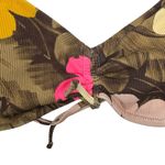 Aerie  Scoop Bikini Top Tropical Floral Brown Pink Ribbed Ruched Size XXL NWOT Photo 2