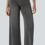 Halara NWT  High Waisted Pockets Baggy Wide Legged Jeans Photo 0