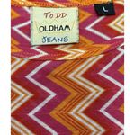Rare Todd Oldham Jeans Vintage 90s Retro Pink Orange Chevron Crop Top Vtg Large Photo 3
