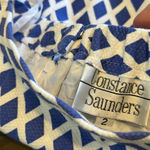 Vintage Constance Sanders Diamond Printed Pencil Skirt High Waisted Geometric 2 Blue Photo 9