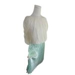 Charlie Holiday Mint Green Pleated Skirt XS Satin Look Midi Party Formal‎ Size 2 Photo 3