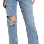 Good American NWT  Straight Leg  90s Icon Duster High Rise Cotton Jeans 0/25 Blue Photo 0