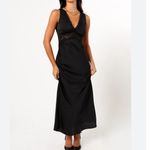 Petal and Pup  Brennan Maxi Slip Dress Black Lace V Neck Sleeveless Elegant Size L Photo 11