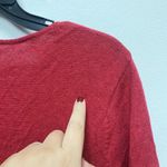 J.Jill Shirt Womens Large Linen Blend Red White 3/4 sleeve Casual Ladies Spring Photo 6