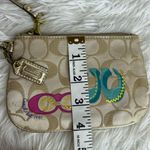 Coach  Gold Blue Pink Canvas Wristlet Photo 7