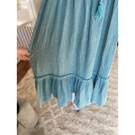 Smocked Cotton Gauze Maxi Dress Easel LA Blue Teal Boho Cottagecore Romantic M Size M Photo 3