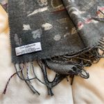 Croft & Barrow Gray and Black Plaid Scarf with Rose Print Short 52 x 11.5 Photo 8