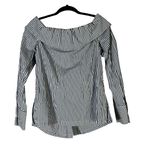 Antonio Melani  Womens Striped Off Shoulder Button Up Shirt Top XS Photo 1