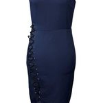 Lavish Lice NWT Lavish Alice Womens Dress Size 8 Navy Sleeveless Bodycon Midi Dress Lace-Up Photo 0