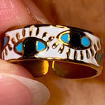 Gold and Blue Evil Eye Design Ring Photo 0