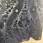 Black Burnout Velvet Floral Dress Halter Witchy WhimsiGoth Spaghetti Straps Boho Size M Photo 3