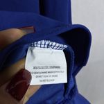 Hello Molly  Salsa Nights Mini Dress Blue Ruffle Shoulders Cut Out Back Sz 6 Photo 8