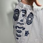 J.Crew Embroidered Tie Front Tunic Pin Stripe Sz S Photo 5