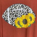 Southern Stitch  Leopard Print with Football and Sunflowers Raglan Tee Photo 2