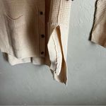 Maison Jules Cream Longline Button Down Waffle knit Cardigan Photo 5