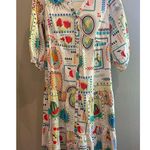 easel Size S  Los Angeles Party Fruit Print Cotton Tiered Midi Dress Photo 2