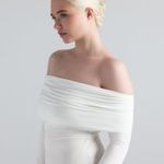 SKIMS Soft Lounge Off The Shoulder Mini Dress in Marble, Size Medium Photo 3