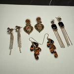 Dangle Drop Pierced Earrings Bead Enamel Rhinestone Mixed Variety Lot Of 4 Photo 14