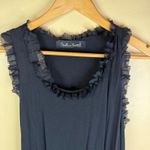 Carolina Benoit Black Ruffle Asymmetrical Sheer Overlay Mini Dress Womens Small Photo 2