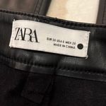 ZARA cropped flare faux leather pants Photo 3