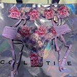 Victoria's Secret Victoria’s Secret floral embroidered Garter and Panty set Photo 0