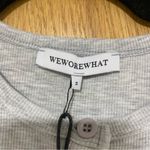 We Wore What  Crew Neck Henley Grey Ribbed Bodysuit - Size Small Photo 3