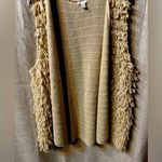 Cato  tiered fringe sweater vest cream color size XL Photo 0