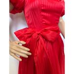 American Vintage  80’s Roberta red formal party dress, puff sleeves tie-waist XS Photo 7